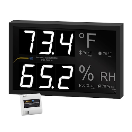 Pce Instruments Digital Thermometer, 32.0 to 122.0 Degrees F PCE-EMD 10